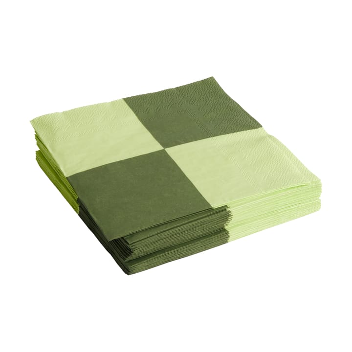 Pattern Dinner Check servietter 40x40 cm 20-pak, Light green-dusty green L HAY