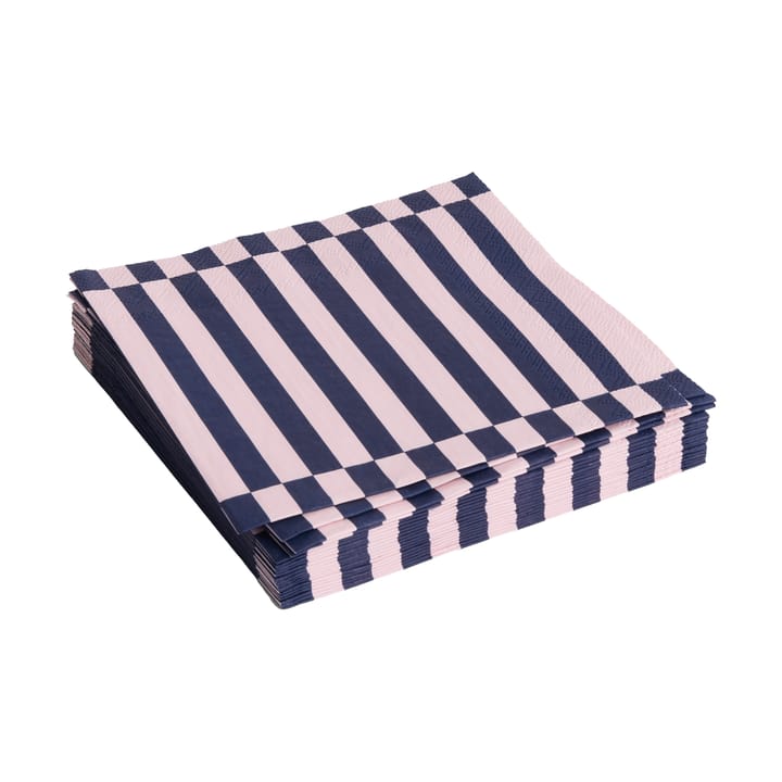 Pattern Dinner Stripe servietter 40x40 cm 20-pak, Light pink-dark blue pillar HAY