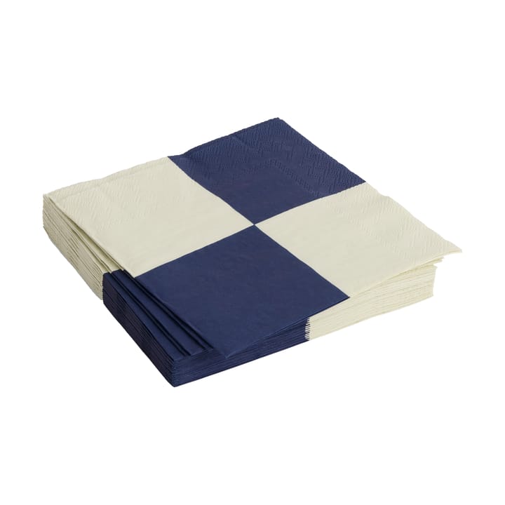 Pattern Lunch Check servietter 33x33 cm 20-pak, Off white-dark blue L HAY