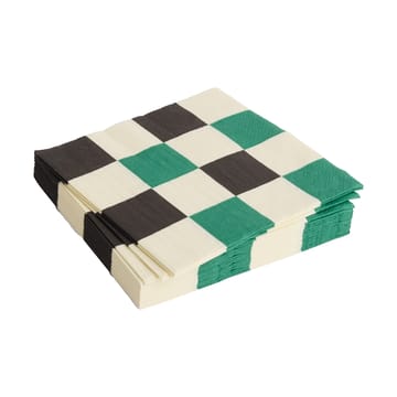 Pattern Lunch Check servietter 33x33 cm 20-pak - Off white-green-black M - HAY