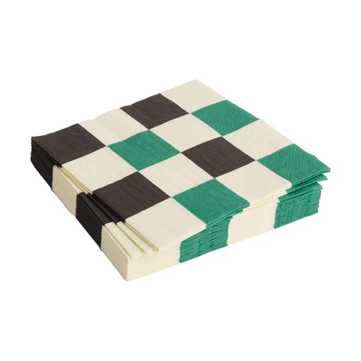 Pattern Lunch Check servietter 33x33 cm 20-pak, Off white-green-black M HAY