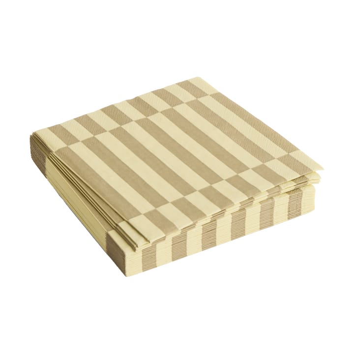 Pattern Lunch Stripe servietter 33x33 cm 20-pak - Cream-sand pillar - HAY