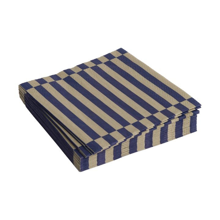 Pattern Lunch Stripe servietter 33x33 cm 20-pak - Dark blue-dark sand pillar - HAY