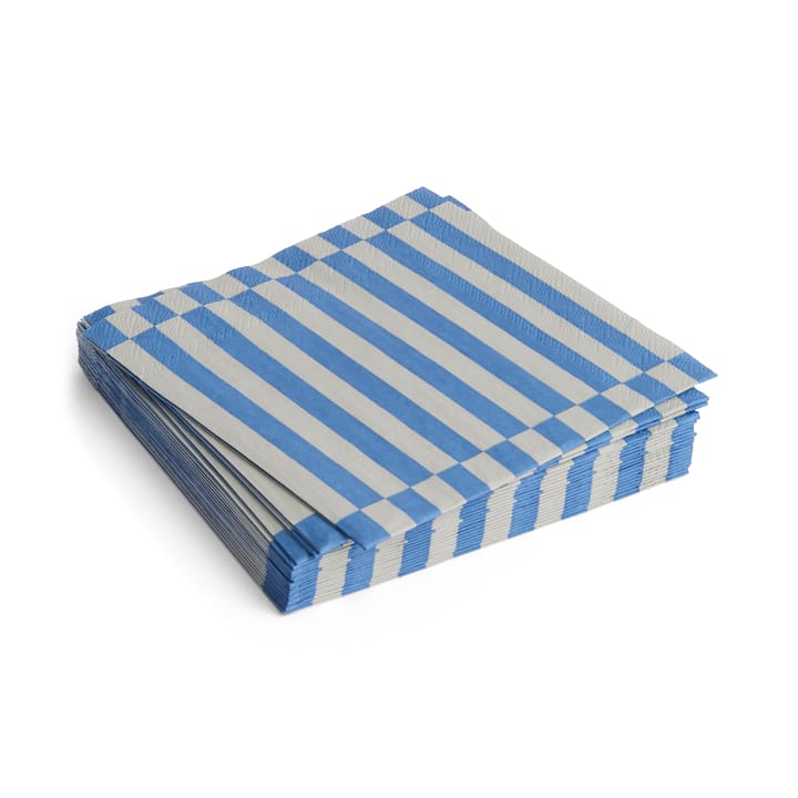 Pattern Lunch Stripe servietter 33x33 cm 20-pak, Grey-blue pillar HAY