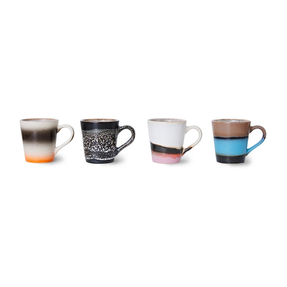 HKliving 70’er espresso krus 4-pak Funky