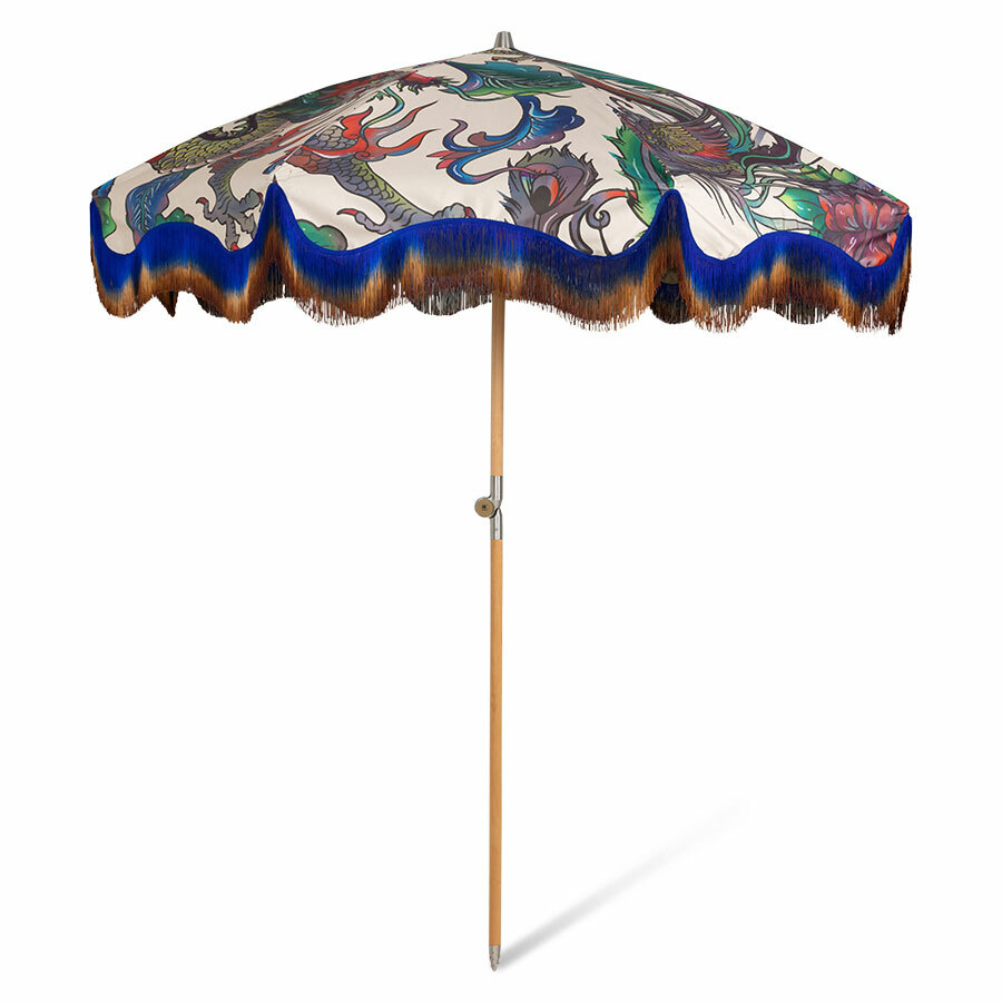 HKliving Strandparasol ‘Traditional blend’ Ø200 cm Rød-blå