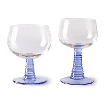 Swirl vinglas lavt - Blue - HKliving