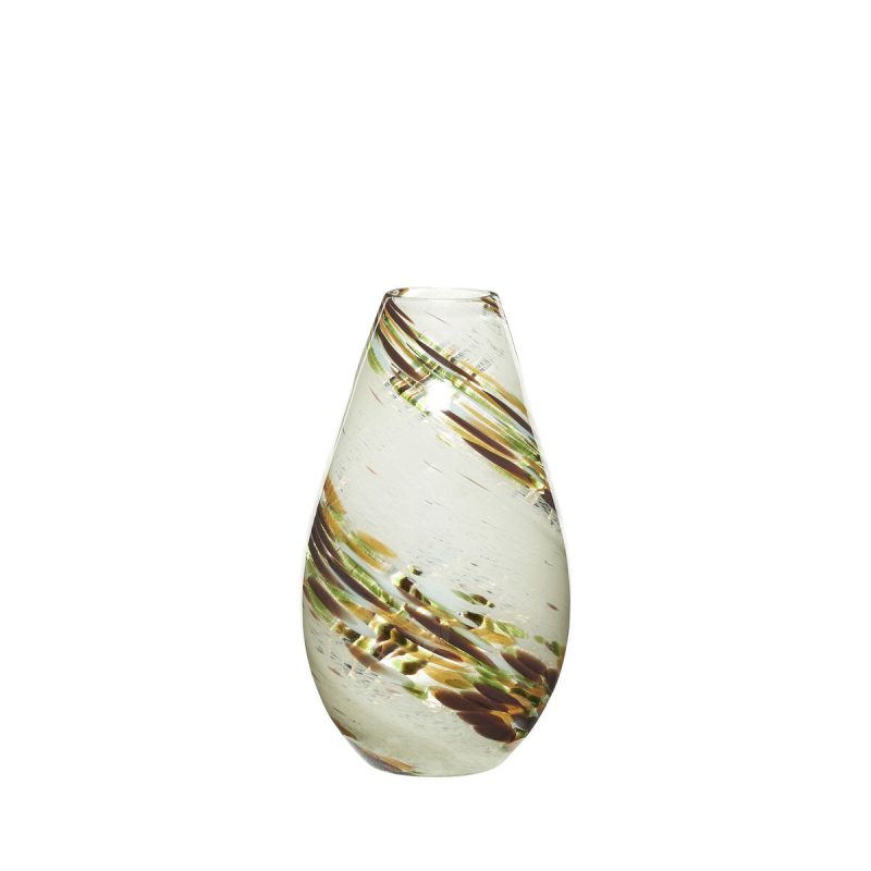 Hübsch Grov vase 19×33 cm Brun-hvid