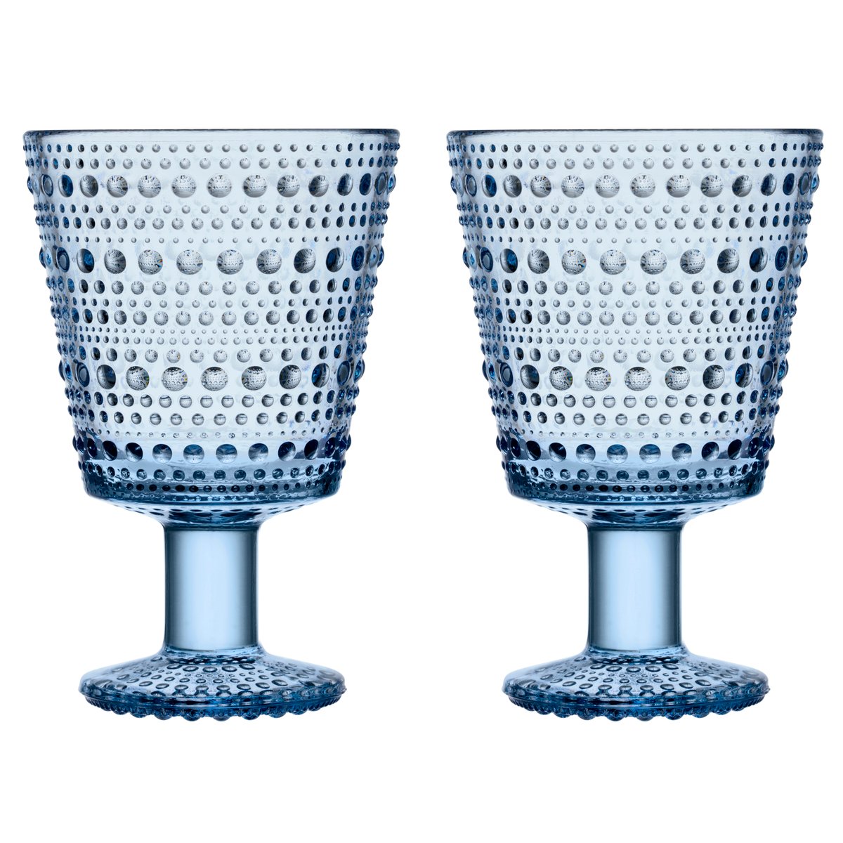 Iittala Kastehelmi glas på fod 26cl 2 stk Aqua