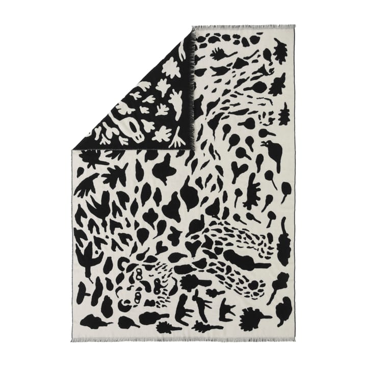 Oiva Toikka Cheetah uldplaid 130x180 cm, Sort/Hvid Iittala