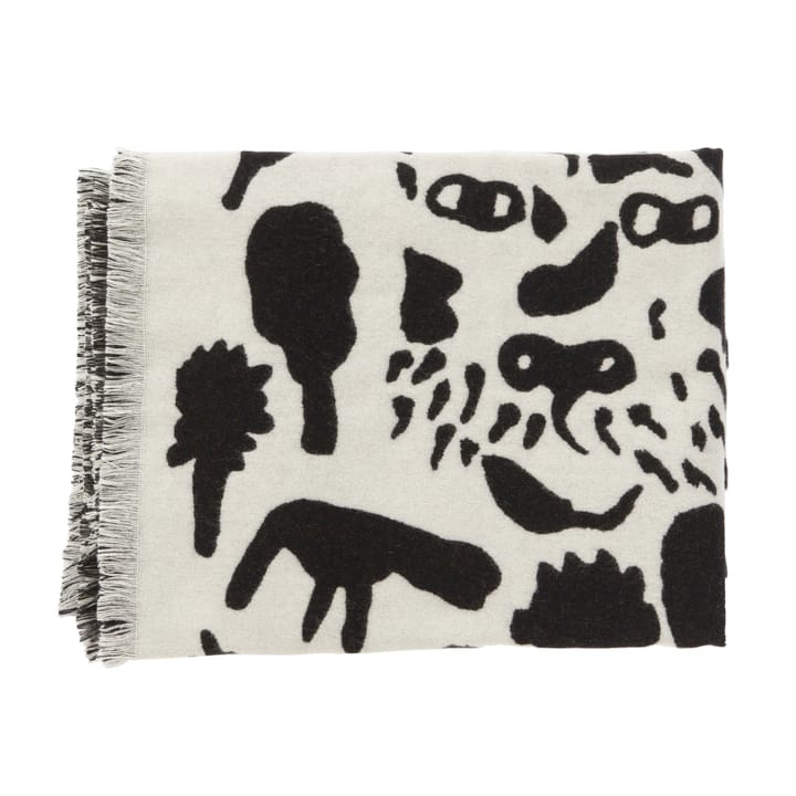 Oiva Toikka Cheetah uldplaid 130x180 cm, Sort/Hvid Iittala