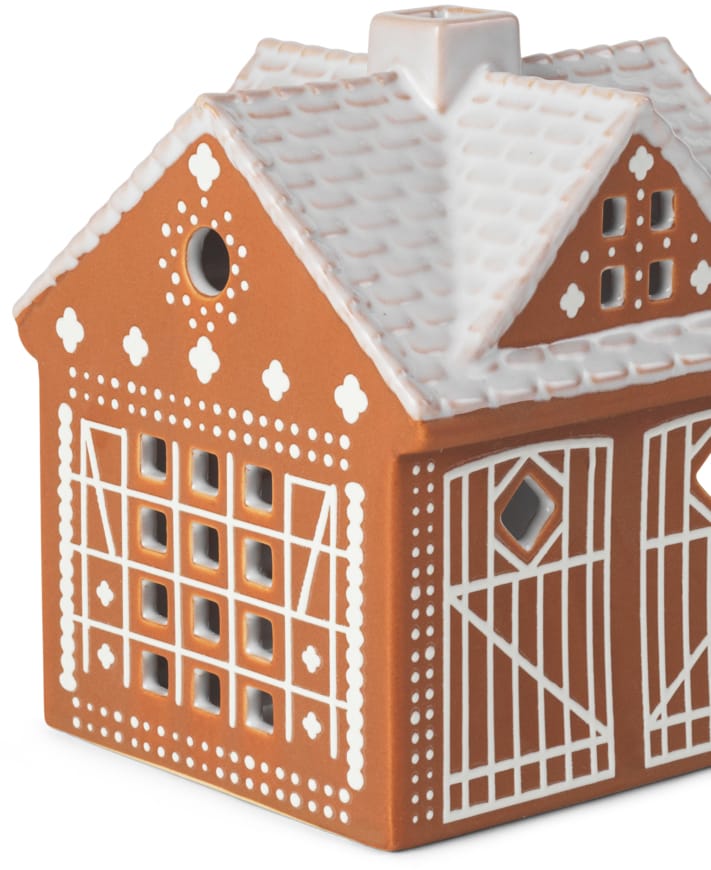 Gingerbread lysestage hus, Christmas barn 11,5 cm Kähler