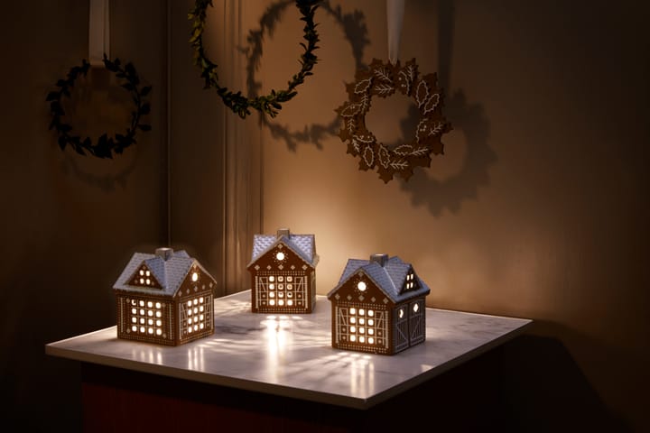 Gingerbread lysestage hus, Christmas barn 11,5 cm Kähler