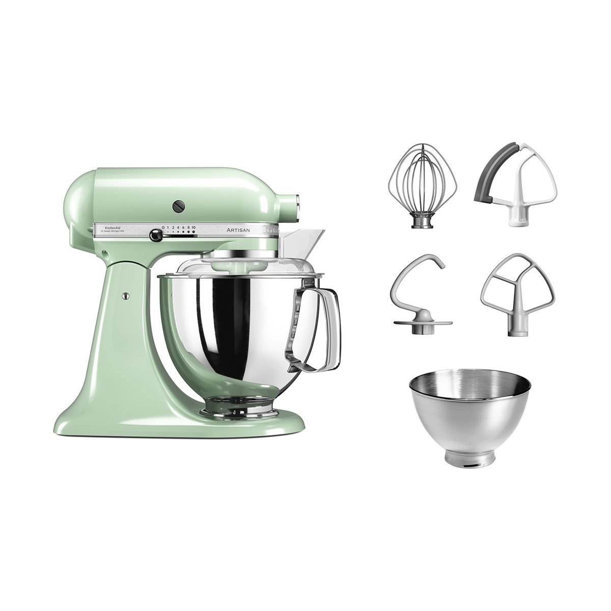 KitchenAid Artisan 5KSM175 køkkenmaskine med ekstra tilbehør 4,8 L Pistachio