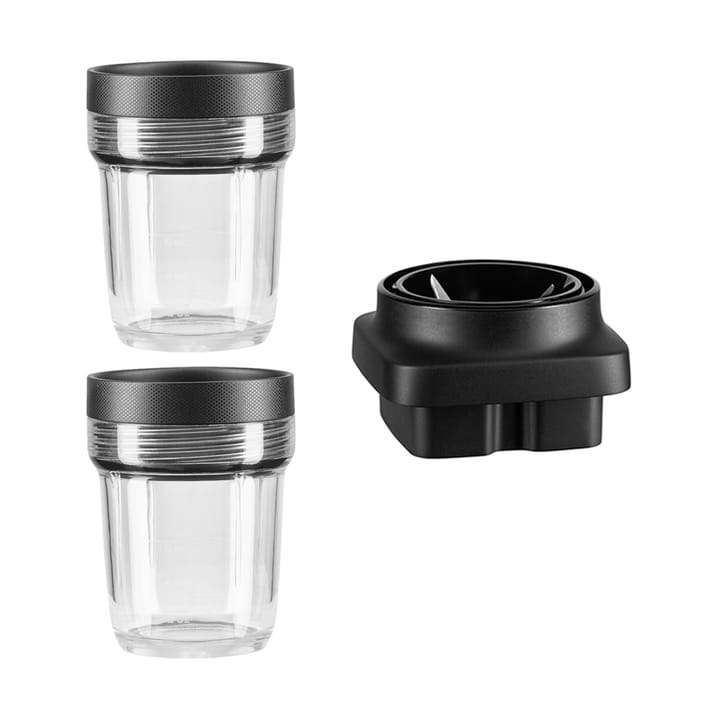 K400+K150 beholder med låg+kniv 200 ml 2-pak, Transparent KitchenAid