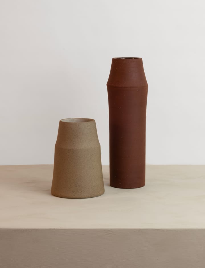 Clay vase 18 cm, Varm sand Knabstrup Keramik