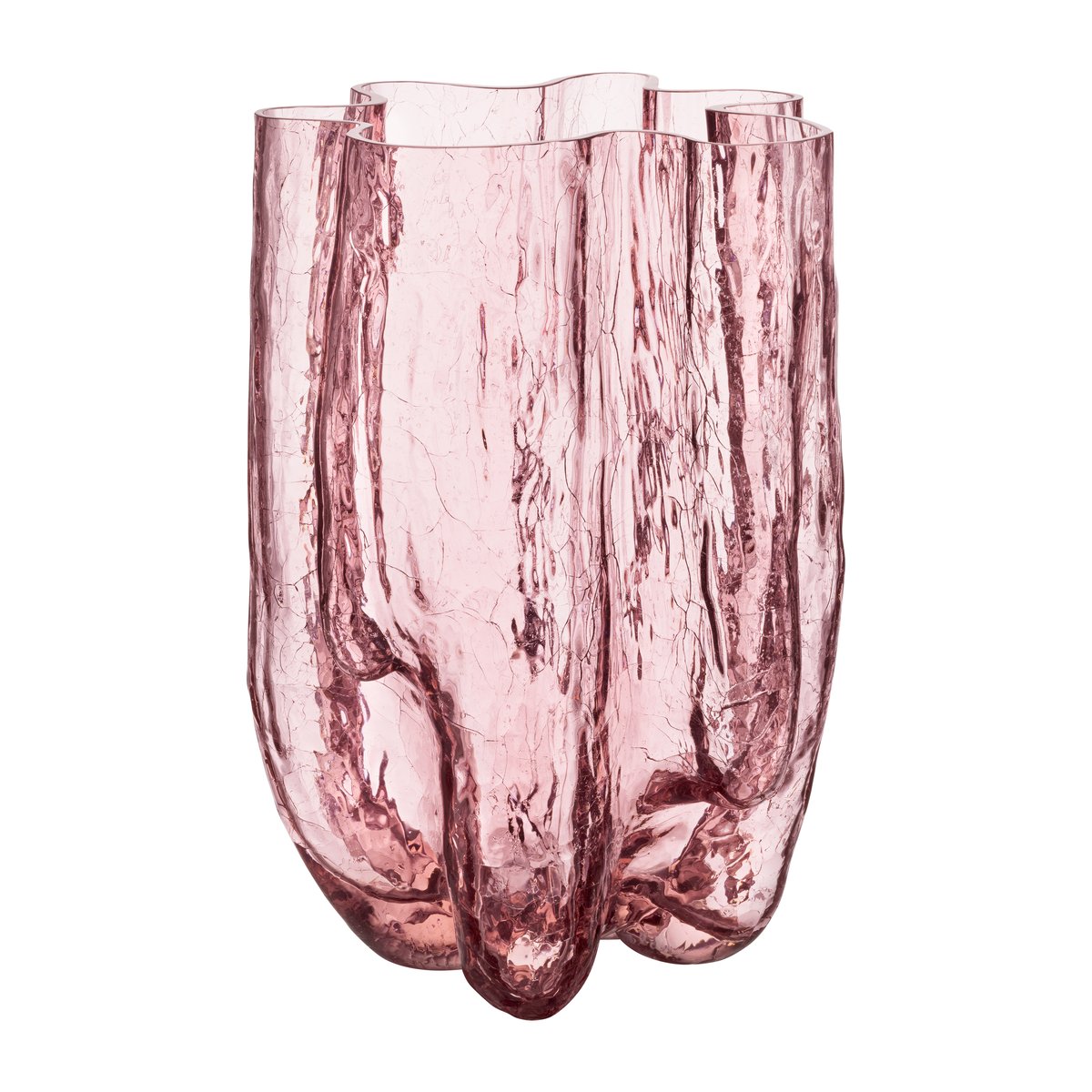 Kosta Boda Crackle vase 370 mm Lyserød