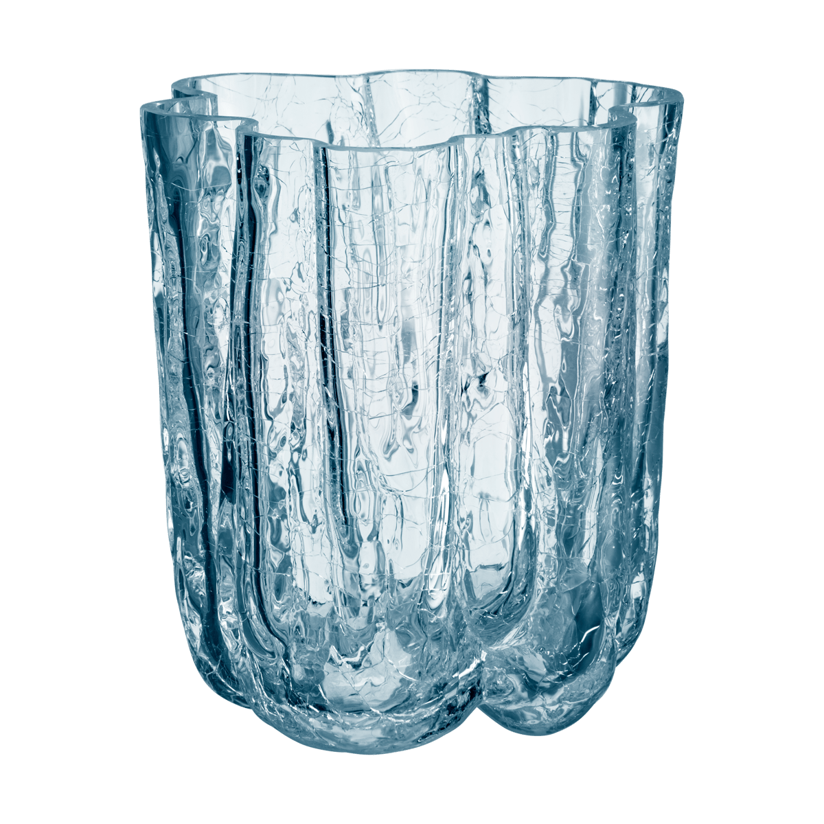 Kosta Boda Crackle vase cirkulær 121 mm Klar