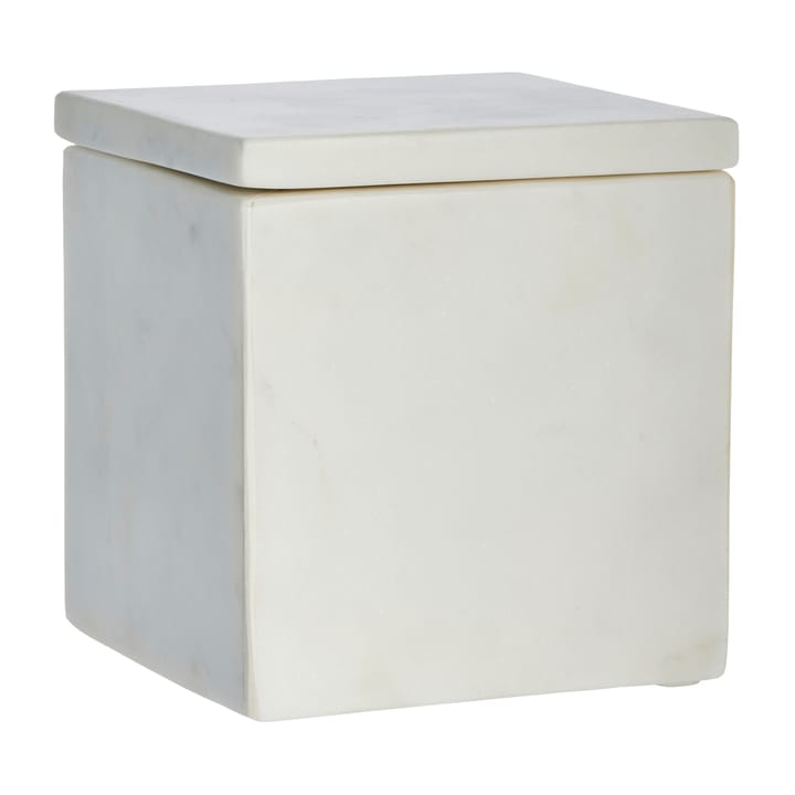 Ellia opbevaringskasse marmor 12x12 cm, White Lene Bjerre