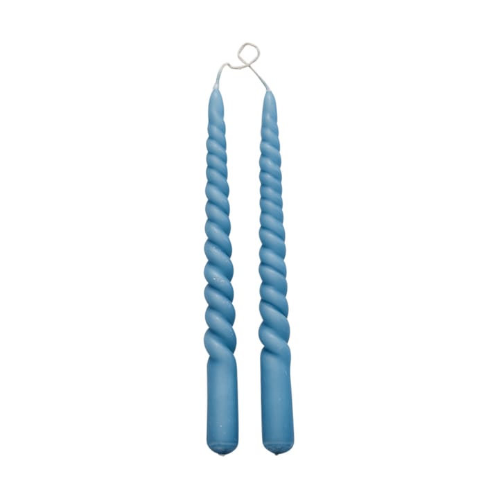 Twisted snoet lys tofarvet 25 cm 2-pak, F. Blue Lene Bjerre