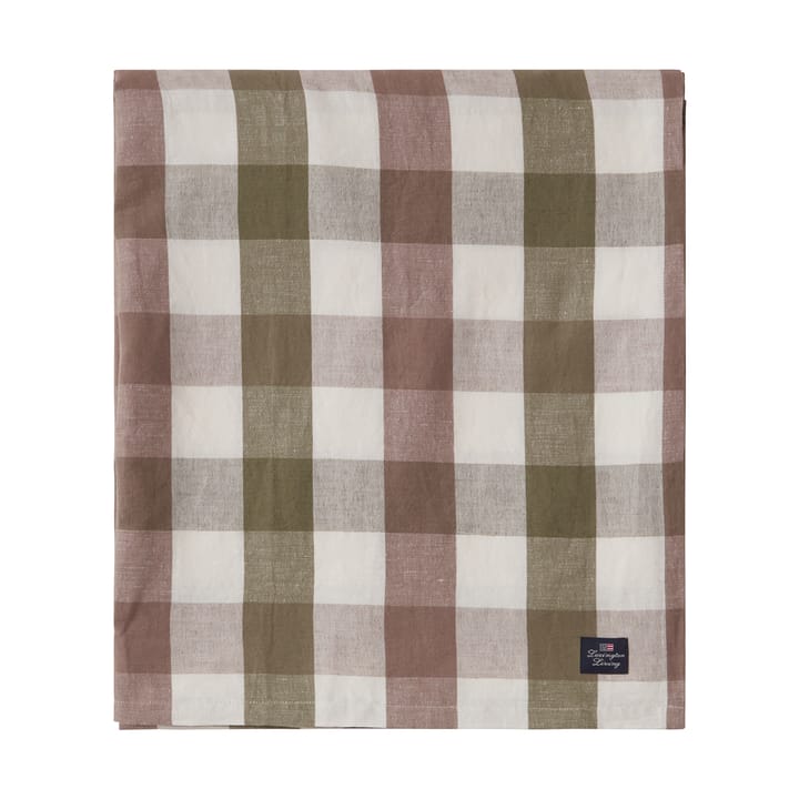 Checked Cotton Linen borddug 150x250 cm, Olive Lexington