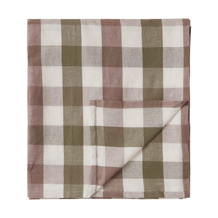 Checked Cotton Linen borddug 150x350 cm, Olive Lexington