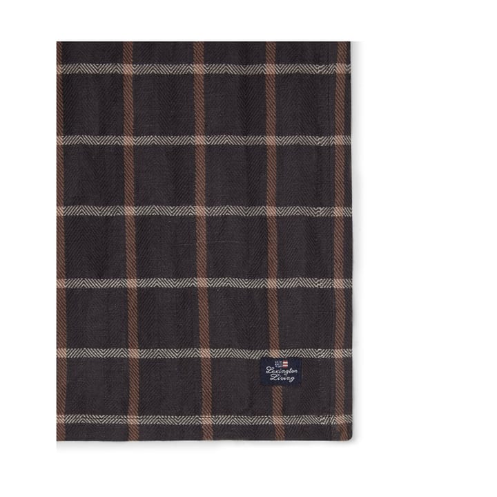 Checked Cotton Linen stofserviet 50x50 cm, Dark gray/Beige Lexington