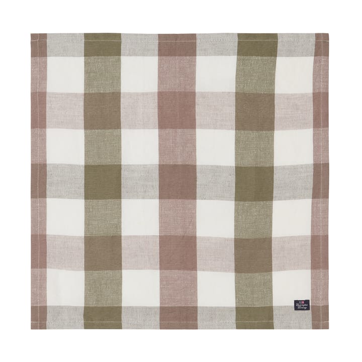 Checked Linen/Cotton stofserviet 50x50 cm, Olive Lexington