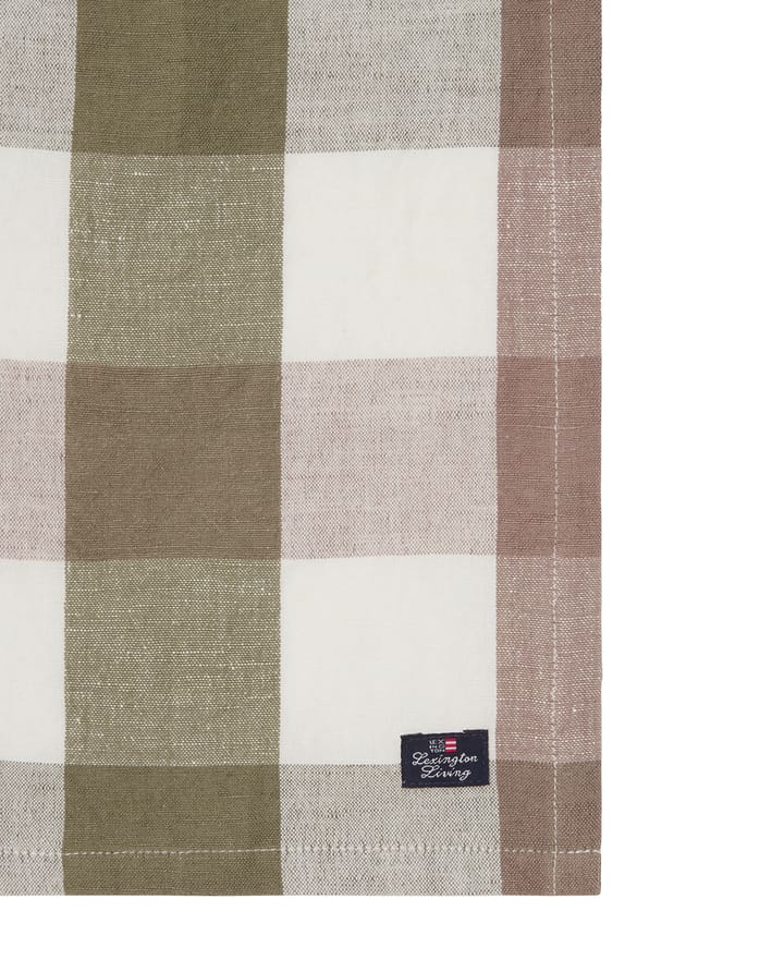 Checked Linen/Cotton stofserviet 50x50 cm, Olive Lexington