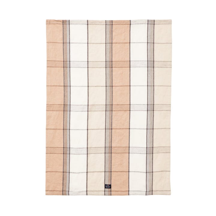 Checked Linen/Cotton viskestykke 50x70 cm - Beige-white - Lexington