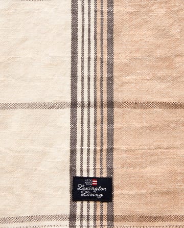 Checked Linen/Cotton viskestykke 50x70 cm - Beige-white - Lexington