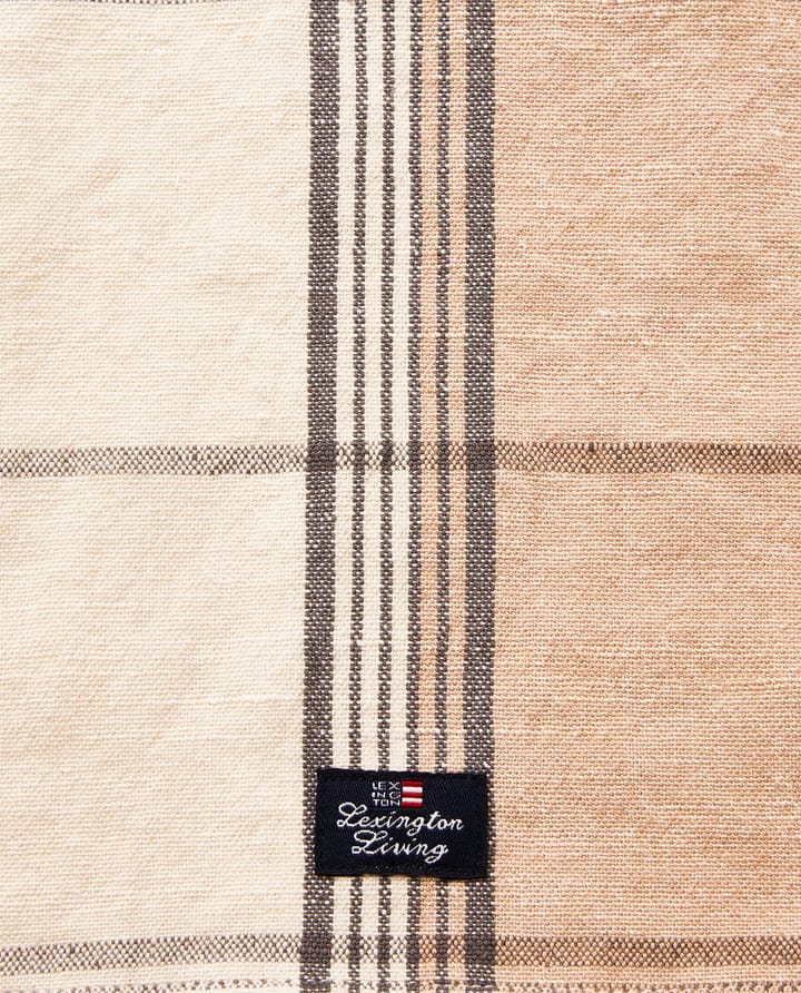 Checked Linen/Cotton viskestykke 50x70 cm, Beige-white Lexington