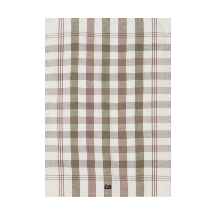 Checked Linen/Cotton viskestykke 50x70 cm - Olive - Lexington