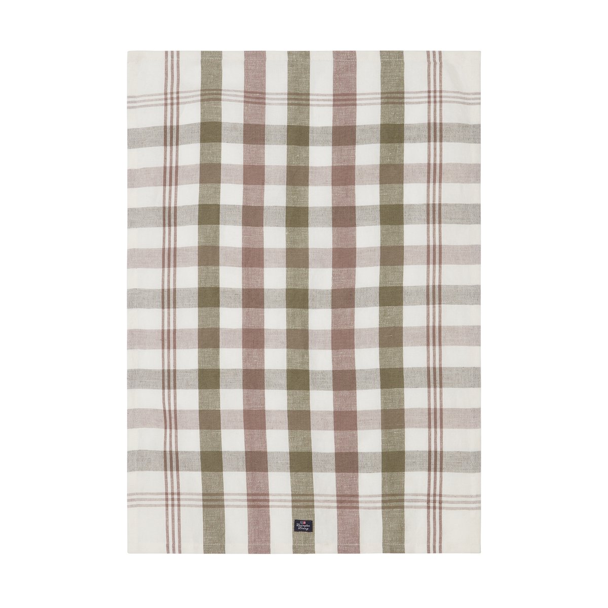 Lexington Checked Linen/Cotton viskestykke 50×70 cm Olive