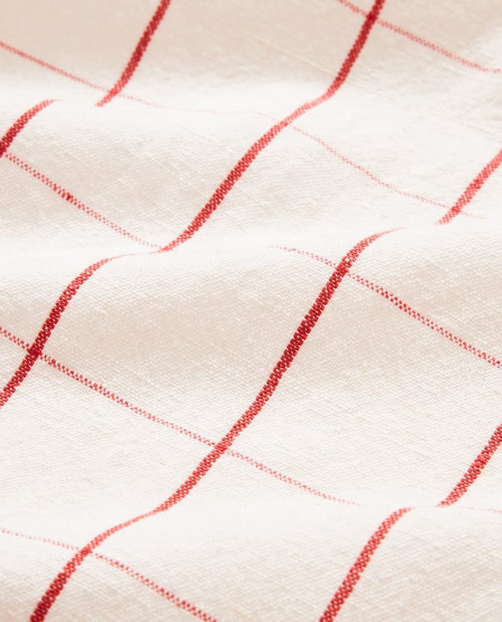 Checked Linen/Cotton viskestykke 50x70 cm, White-red Lexington