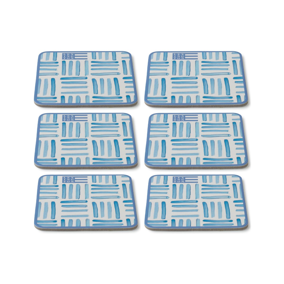 Lexington Graphic Printed coasters 6-pak Blue/White