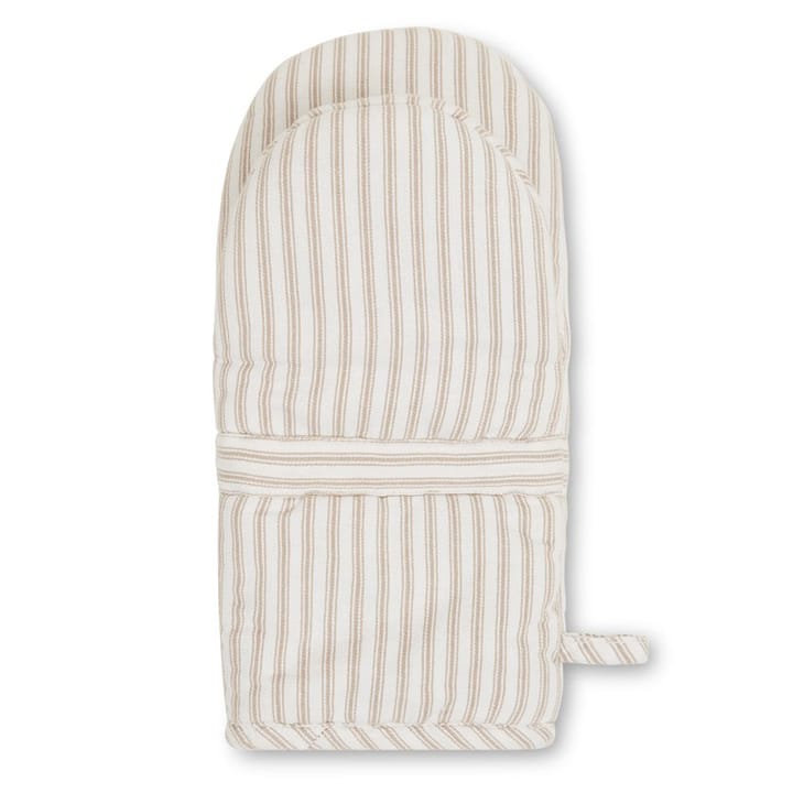 Icons Herringbone Striped grillhandske, Beige/White Lexington