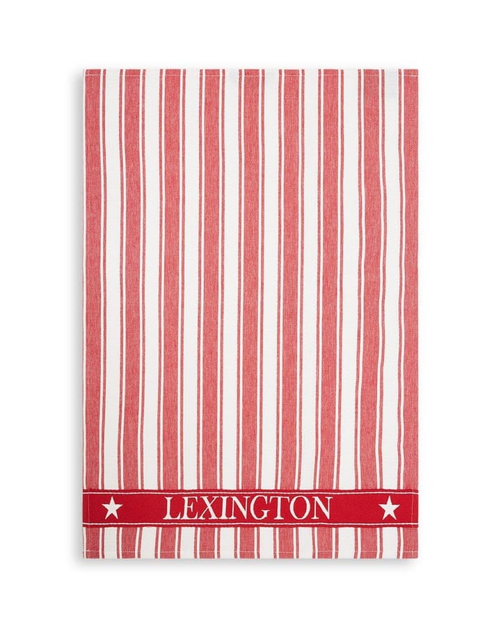 Icons Striped køkkenhåndklæde Waffle 50x70 cm - Rød-hvid - Lexington