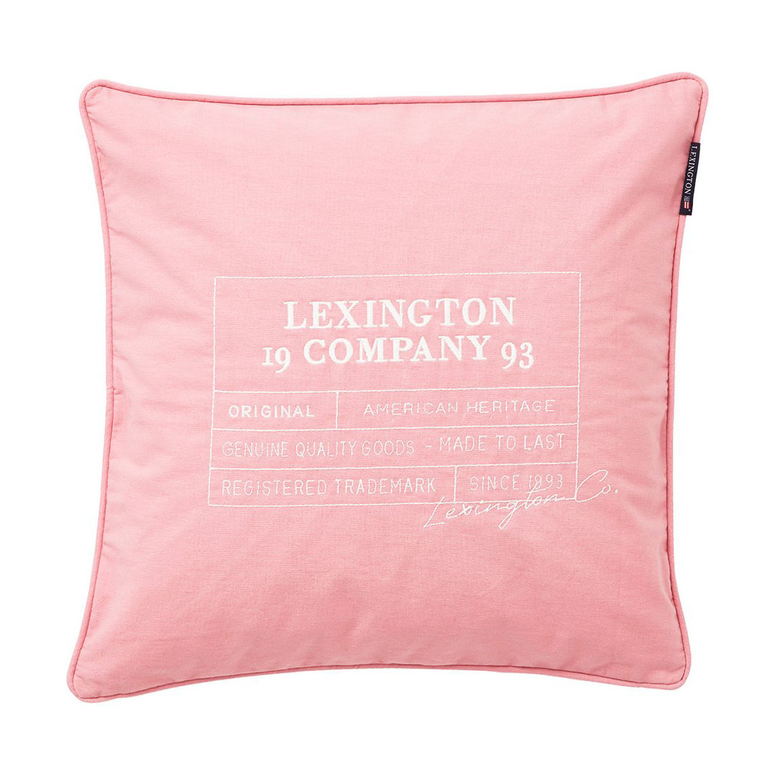 Lexington Logo Organic Cotton Canvas pudebetræk 50×50 cm Pink