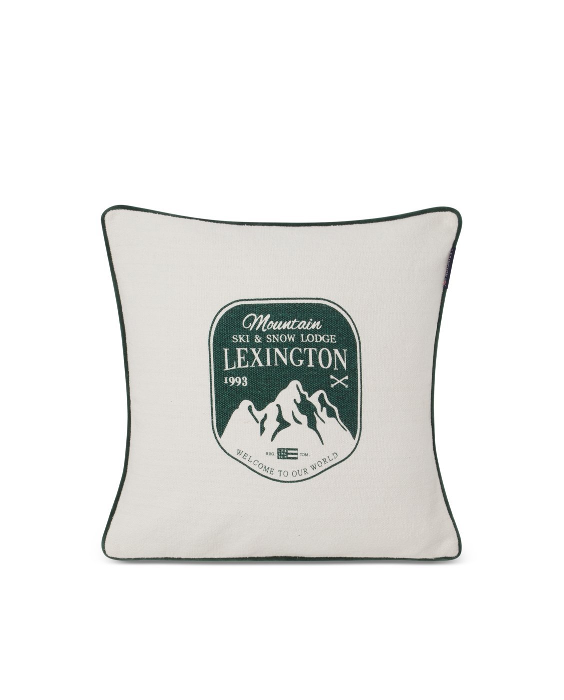 Lexington Mountain Logo pudebetræk 50×50 cm Hvid-grøn