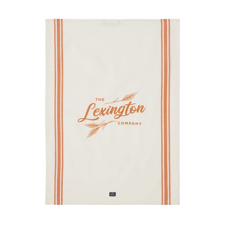 Organic Cotton viskestykke 50x70 cm - White-orange - Lexington