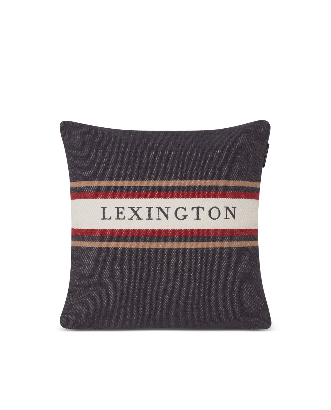 Lexington Striped Logo pudebetræk 50×50 cm Mørkegrå multi