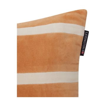 Striped Organic Cotton Velvet pude 30x40 cm - Mustard/Light beige - Lexington