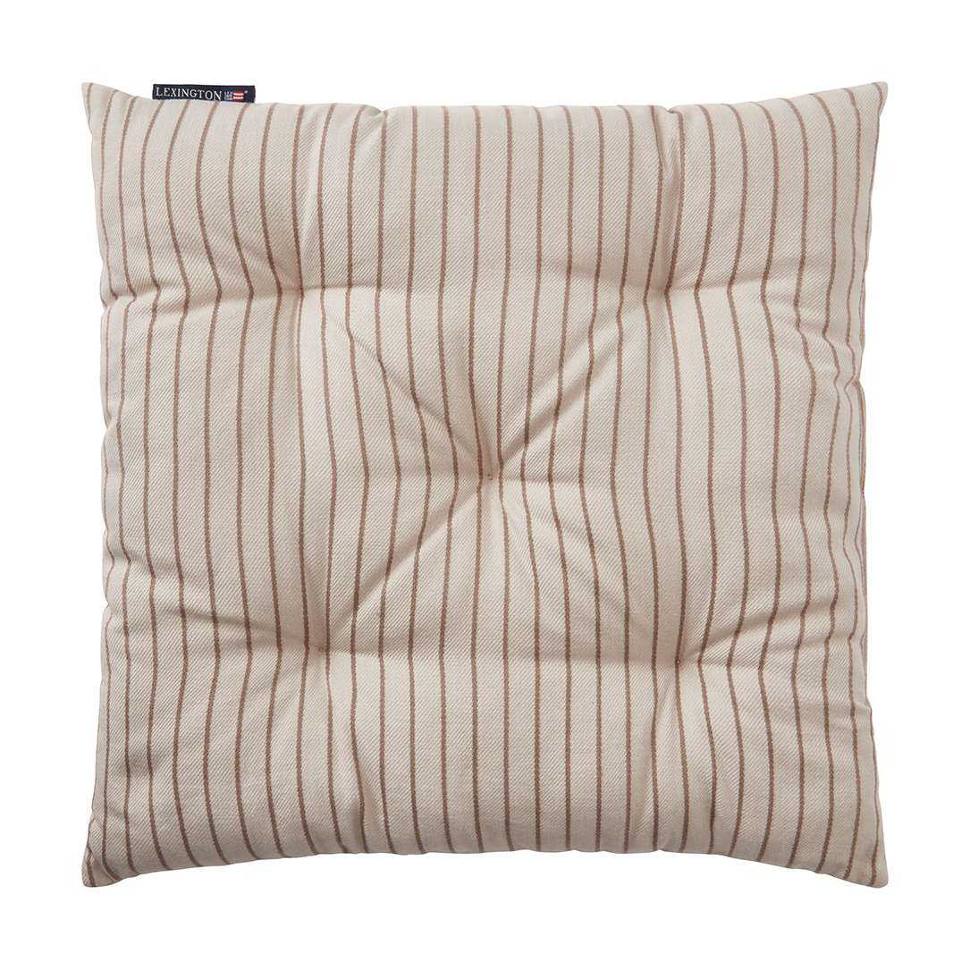 Lexington Striped Recycled Cotton hynde 40×40 cm Beige