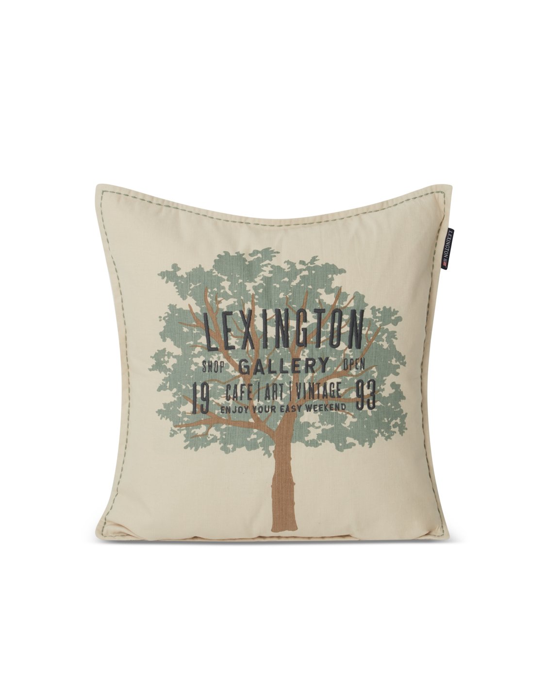 Lexington Tree Logo pudebetræk 50×50 cm Lys beige-grøn