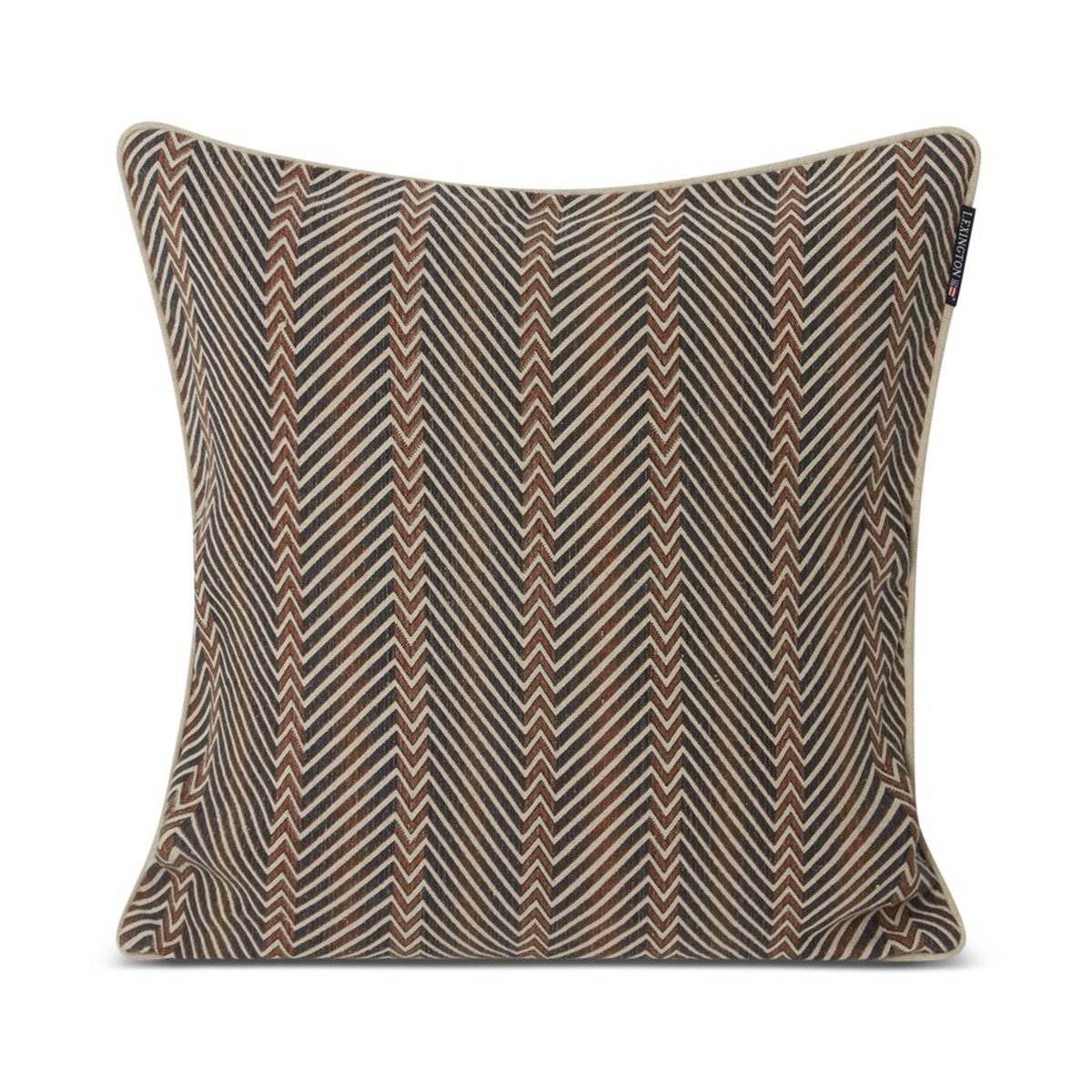 Lexington Zig Zag Printed pudebetræk 50×50 cm Brown/Beige