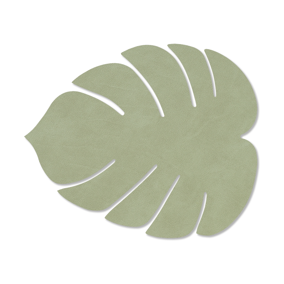 LIND DNA Monstera Leaf Nupo dækkeserviet S Olive green