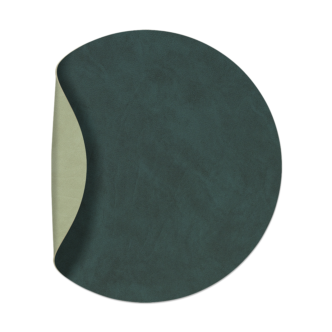 LIND DNA Nupo dækkeserviet circle vendbar M 1 stk. Dark green/Olive green