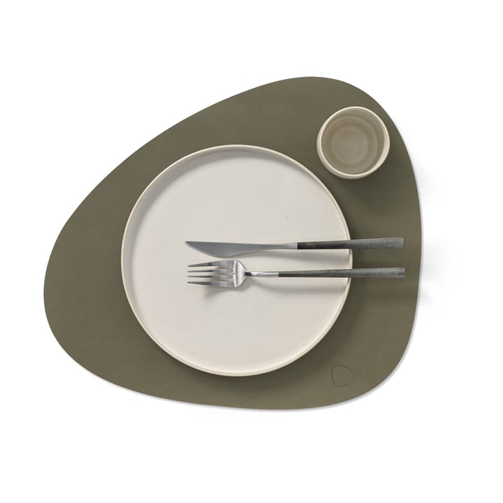 Nupo dækkeserviet vendbar curve L 1 stk., Army green/Nature LIND DNA