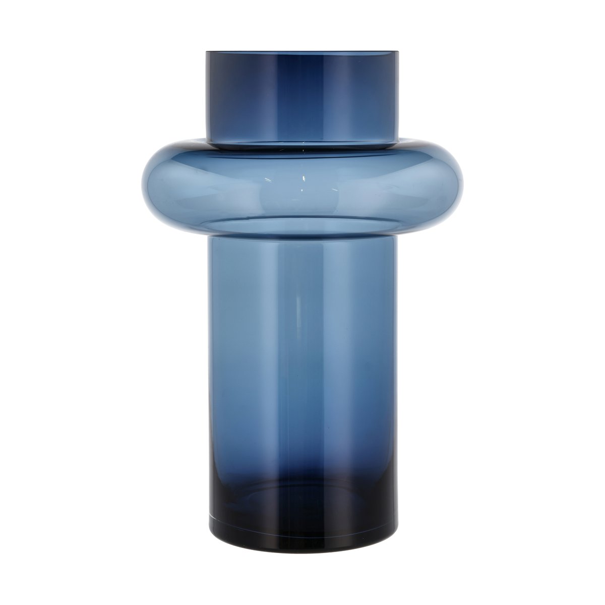 Lyngby Glas Tube vase glas 40 cm Blå